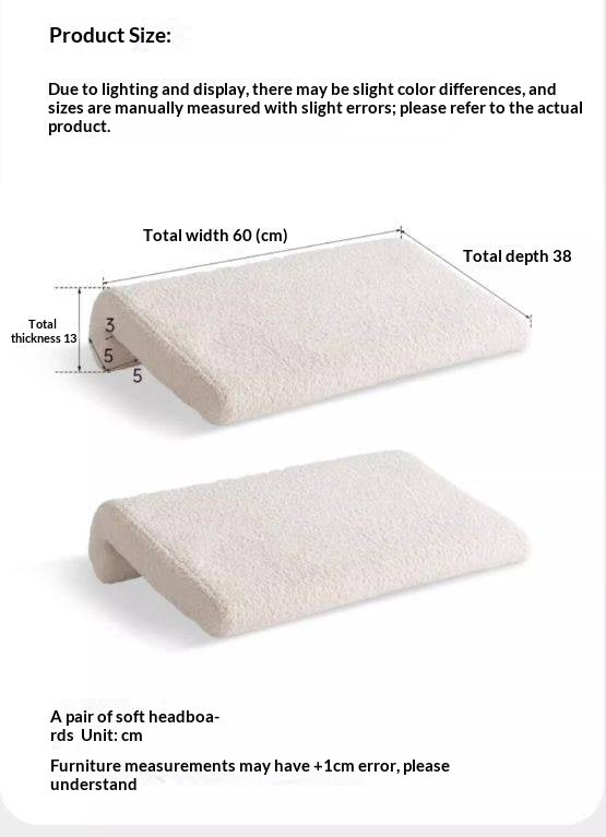 Lambswool Hanging Headboard Pillow in Creamy Style