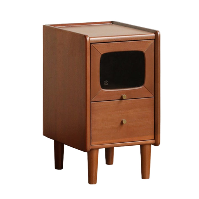 Poplar Solid Wood Medieval Style Ultra-Narrow Nightstand.