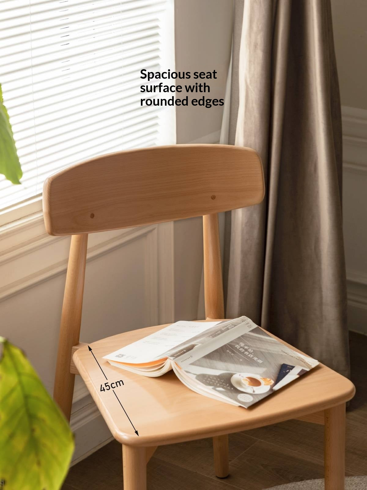 Set 4 pcs European Beech Solid Wood Modern Dining Chair