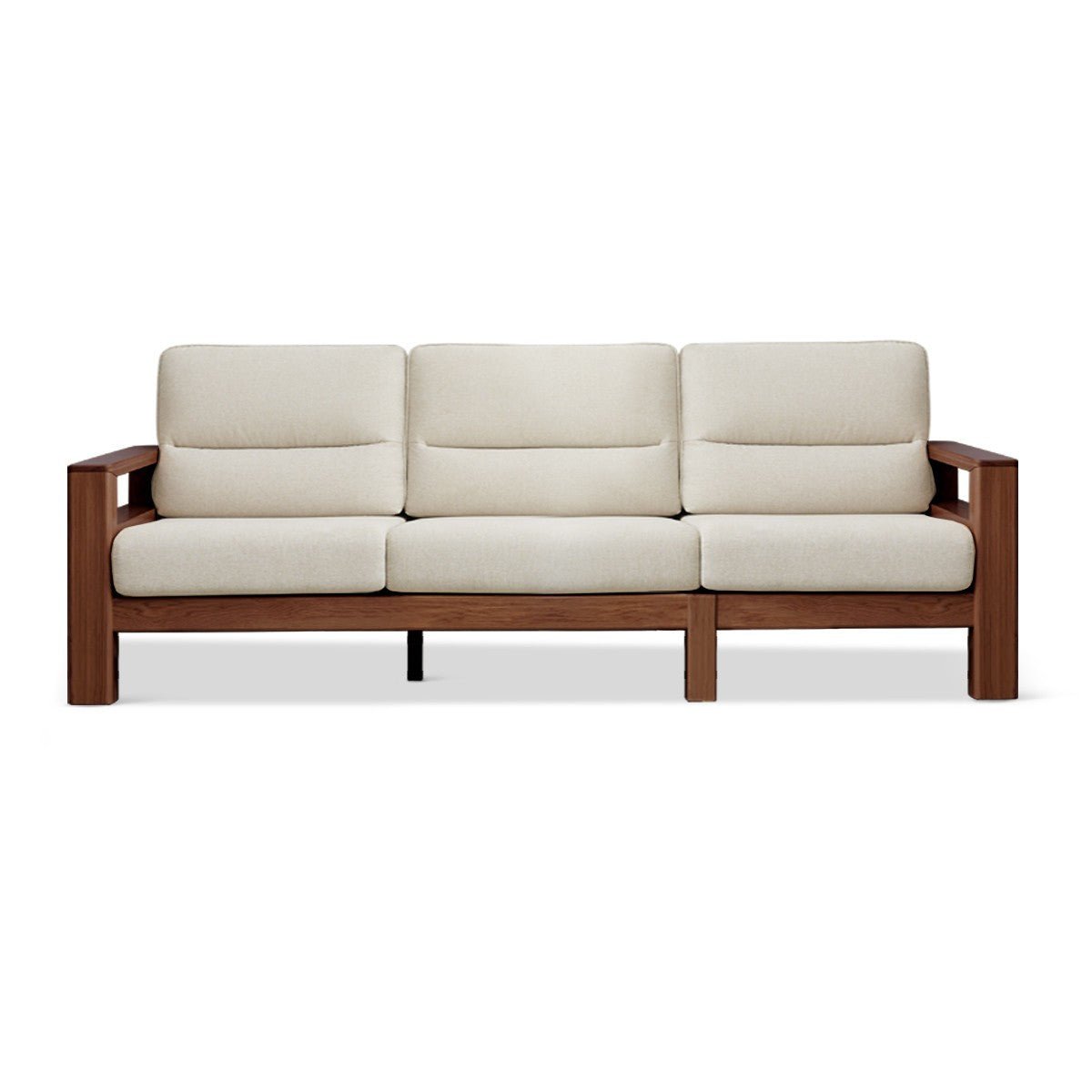 Ash, Black Walnut Solid Wood White Wax Fabric Sofa.