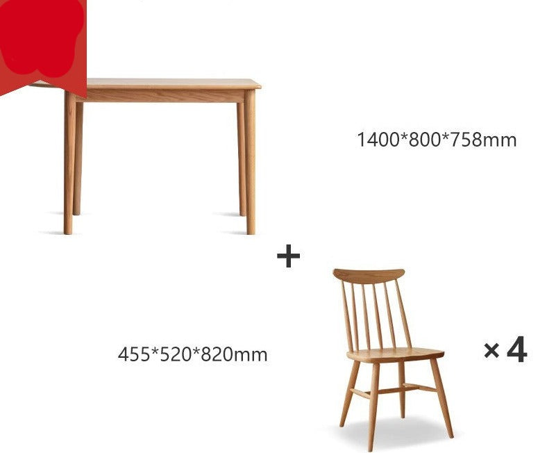 Rock slab Oak Solid wood semi-circular dining table "