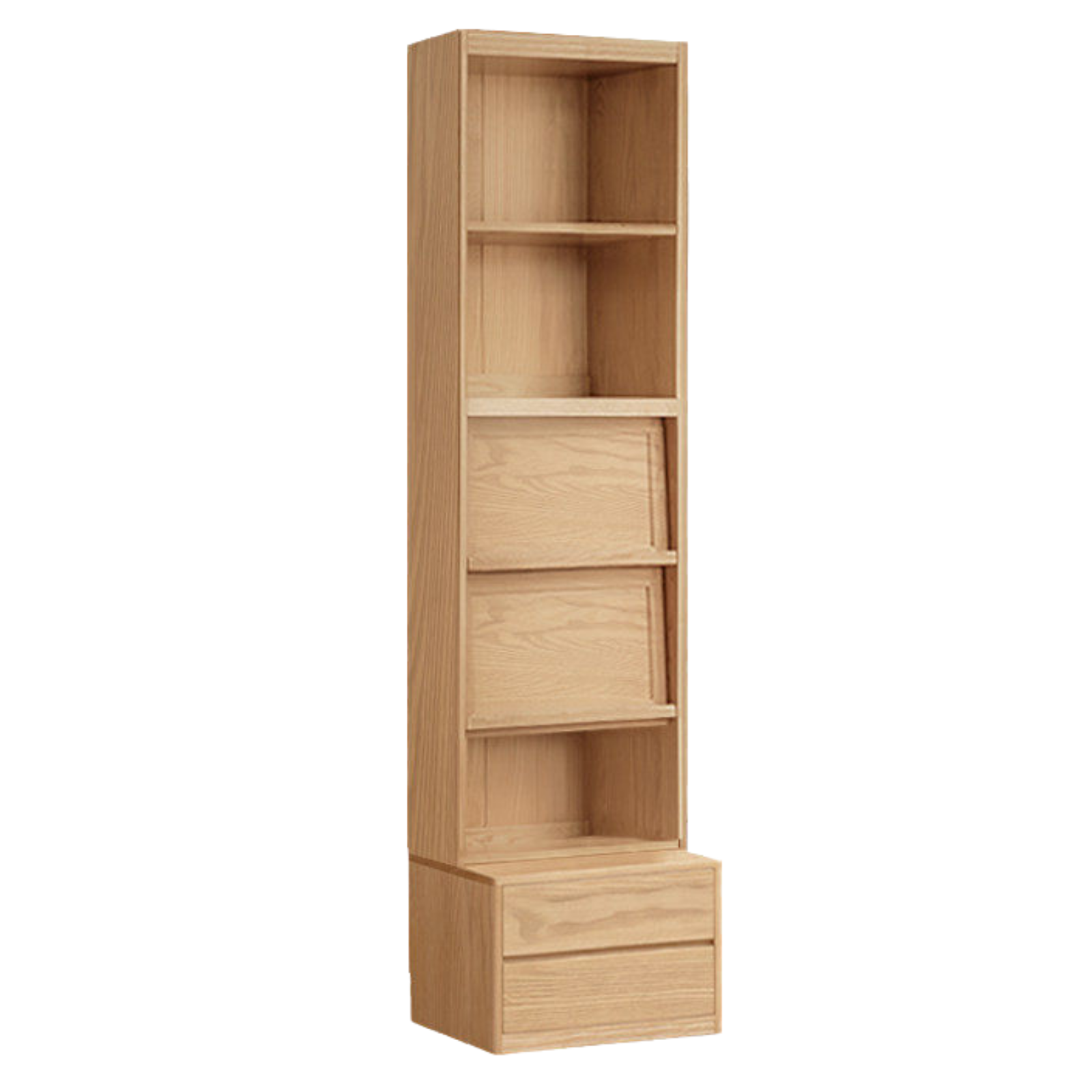 Ash, Oak Solid Wood Modern Combination Bookcase Integrated Card Seat