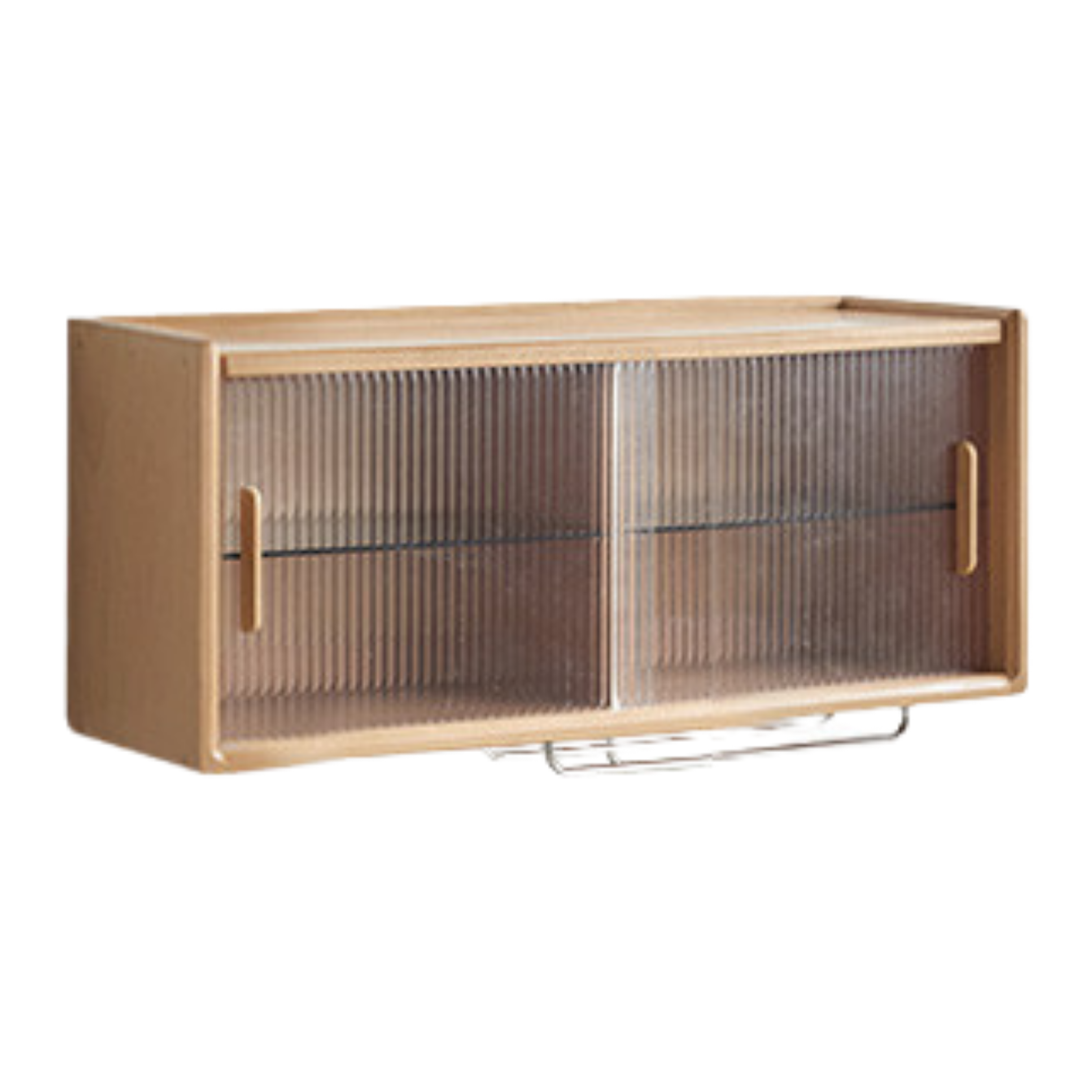 Oak Solid Wood, Solid RubberWood Wall-Mounted Sideboard Cabinet Locker