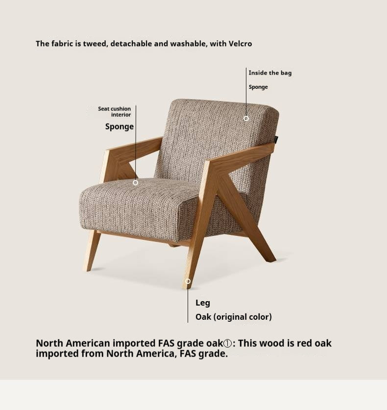 Oak Solid Wood Sofa Chair