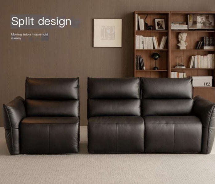 Genuine Leather Sofa Italian Light Luxury Tofu Block Sofa