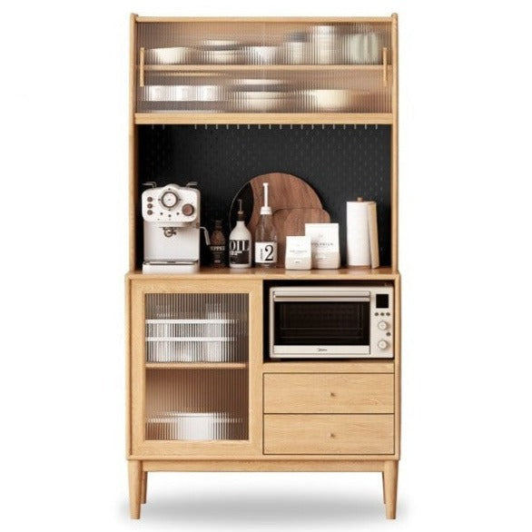 Oak Solid Wood Sideboard Multi-Functional Buffet Cabinet