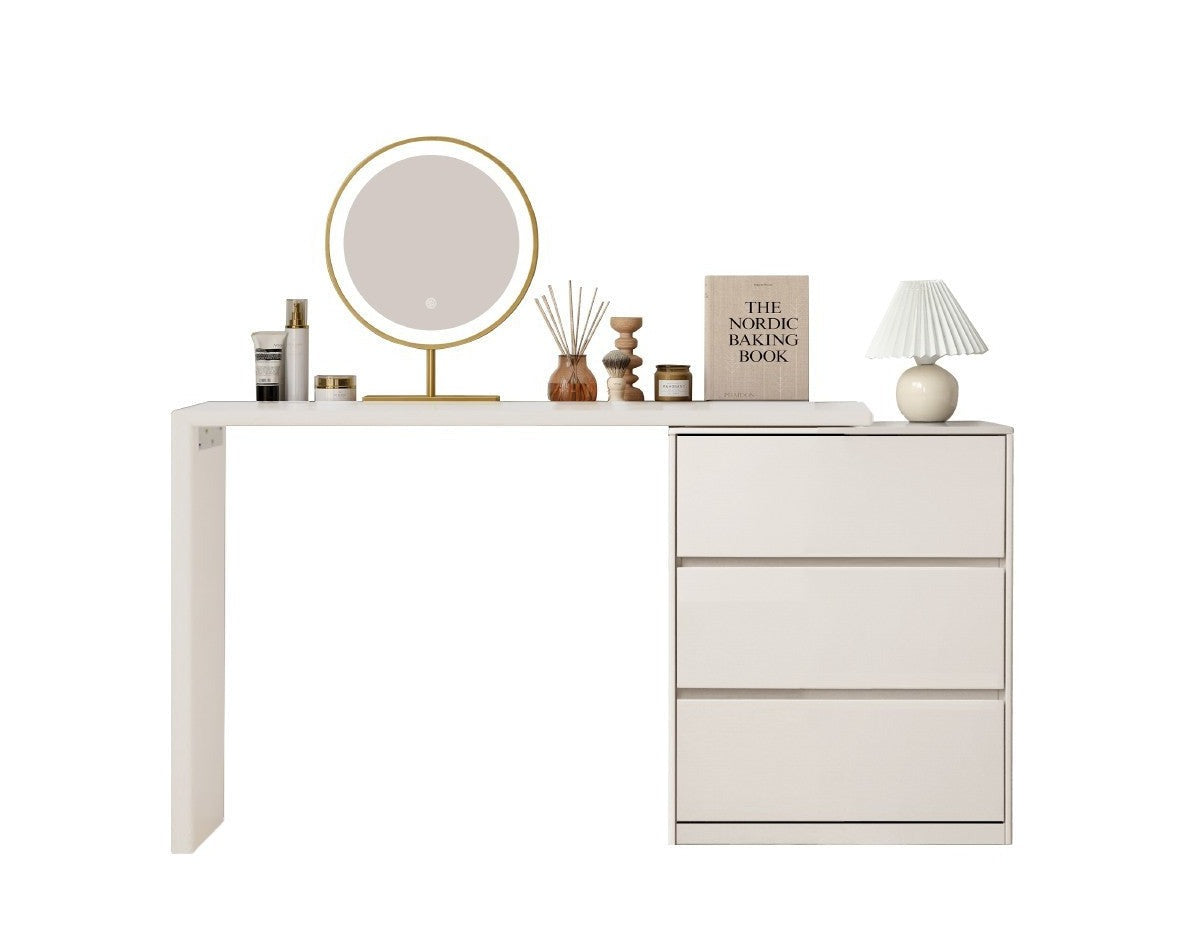 Poplar, Oak Solid Wood Telescopic Dressing Table Three Drawers.