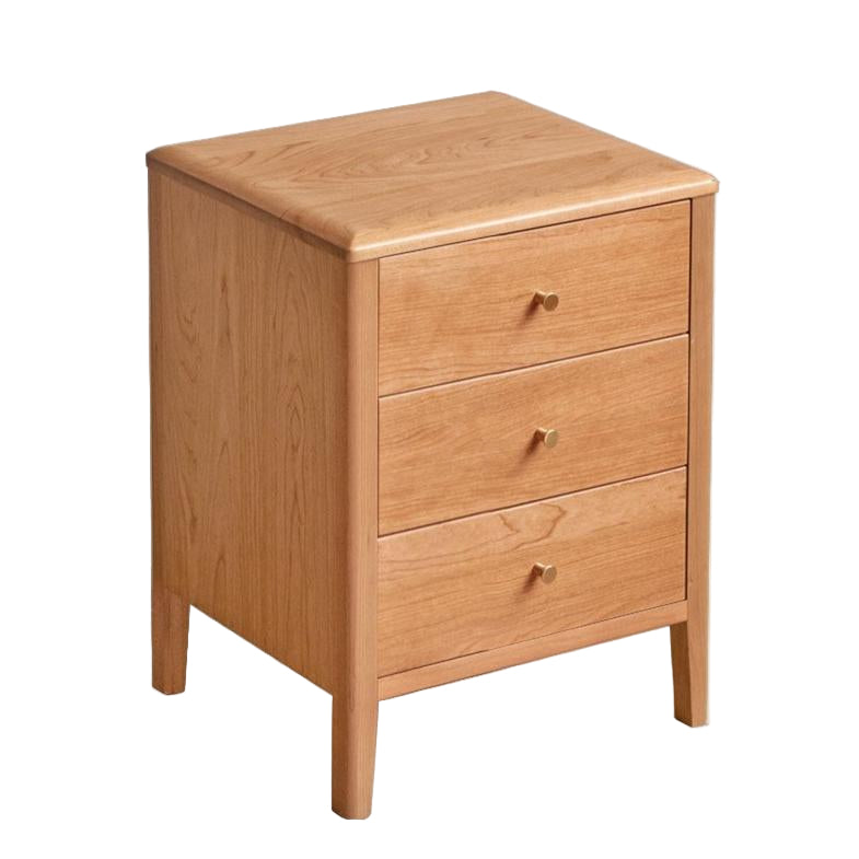 Cherry Solid Wood Floor Three Drawer Nightstand
