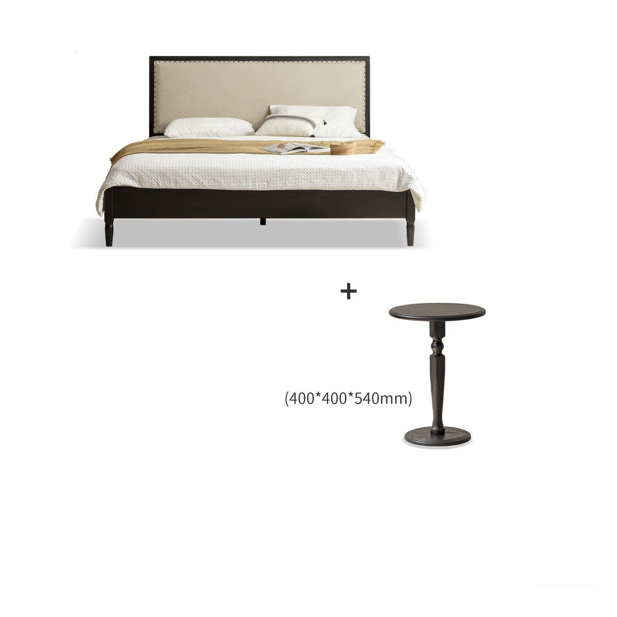 Oak Solid Wood Technology Cloth American Soft Back Bed