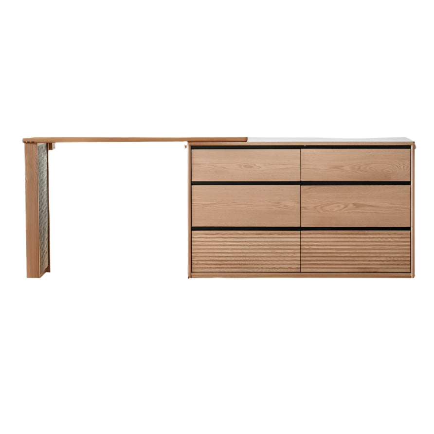 Oak, Ash Solid Wood Modern Telescopic Dressing Table.