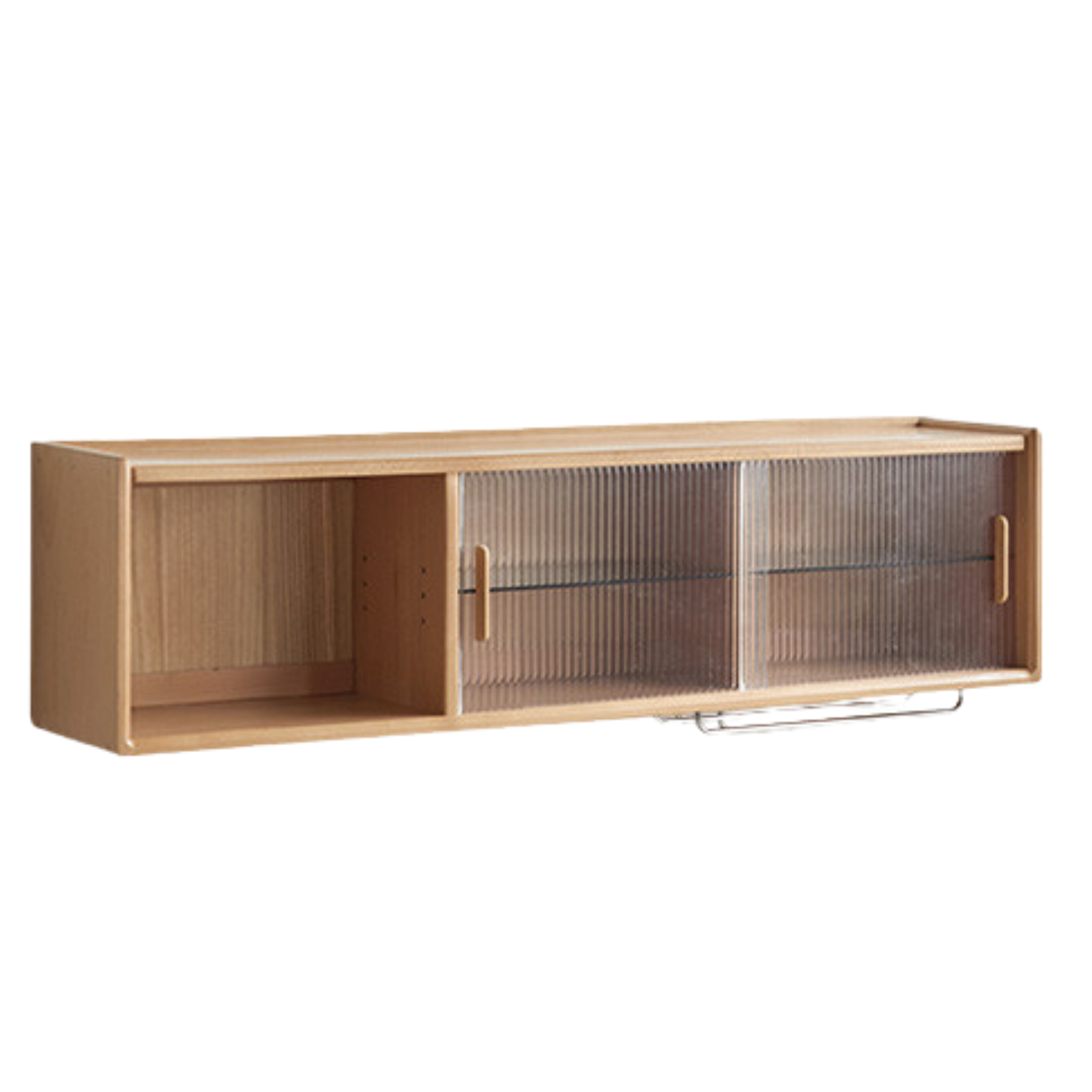 Oak Solid Wood, Solid RubberWood Wall-Mounted Sideboard Cabinet Locker