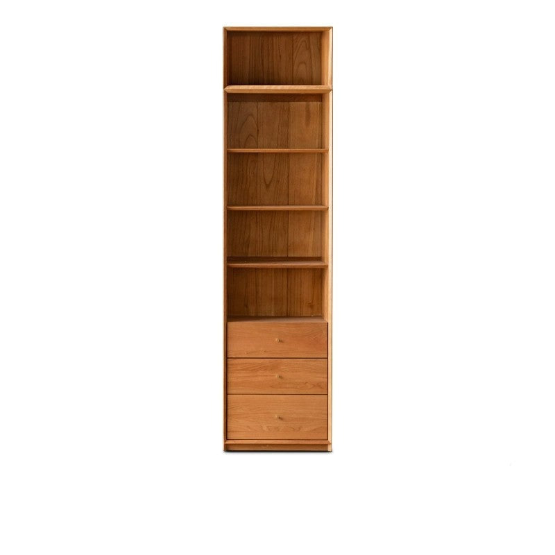 Cherry Wood Combination Bookcase Floor Shelf Glass Door Bookcase"