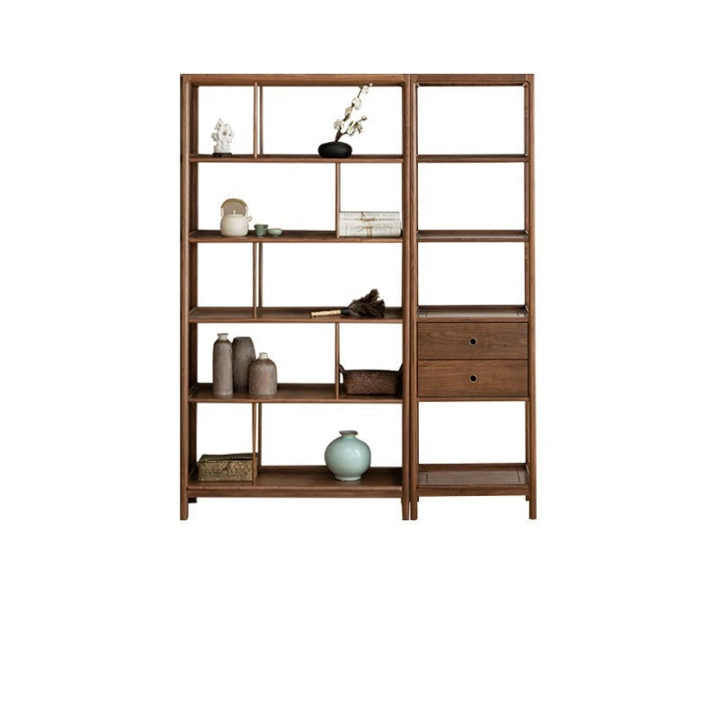 Black Walnut, Ash Solid Wood Bookshelf Combined Bookcase Display Cabinet Wall Shelf