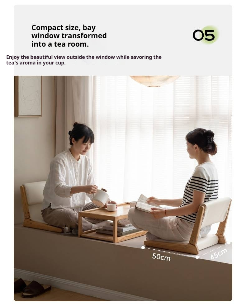 Oak Solid Wood Foldable Low Chair