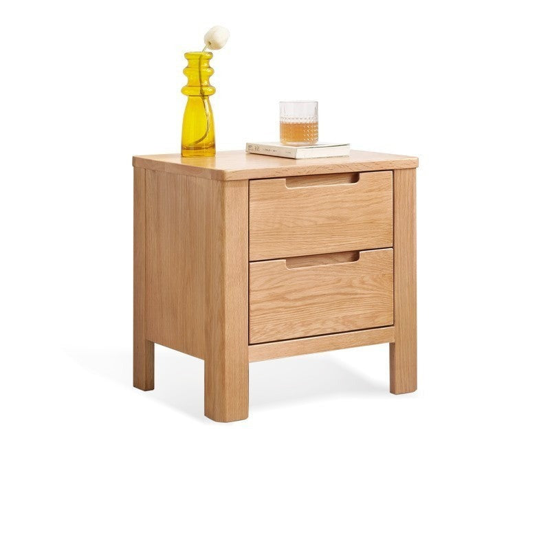 Oak solid wood nightstand"