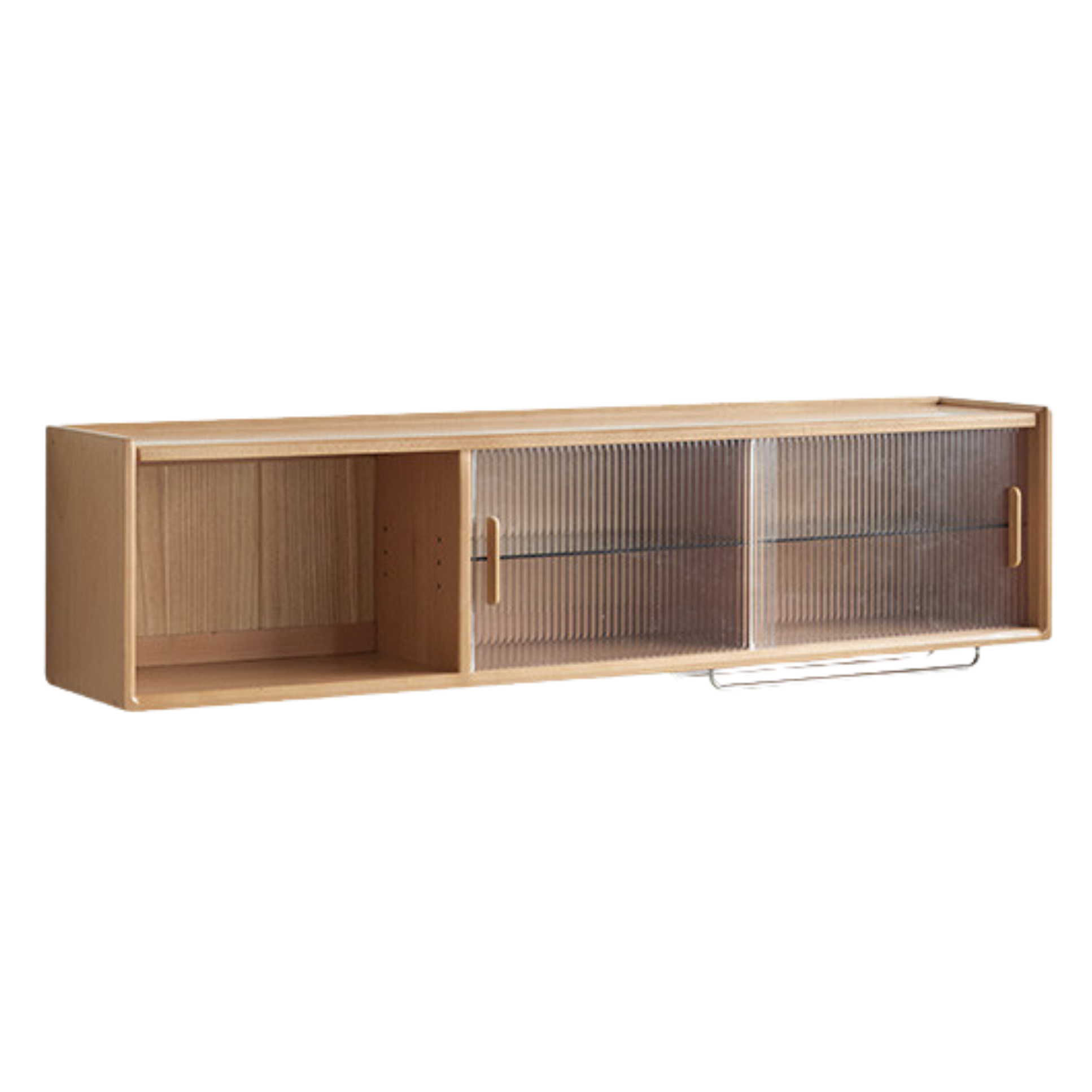 Oak Solid Wood, Solid RubberWood Wall-Mounted Sideboard Cabinet Locker