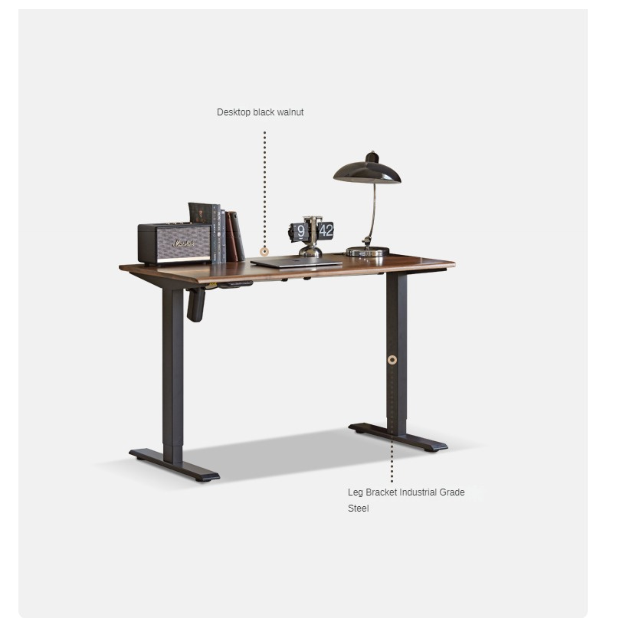 Black Walnut, Oak Solid Wood Electric Elevating Desk