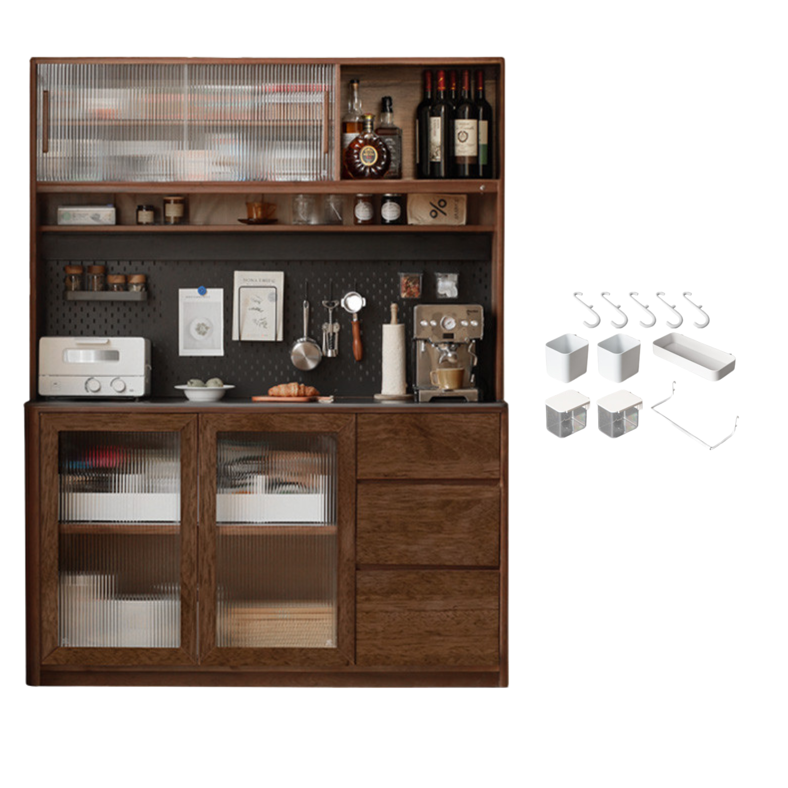Sandalwood Solid Wood Rock Board Modern Sideboard