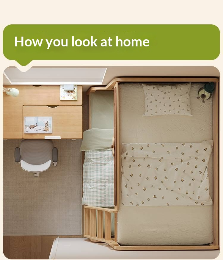 Rubberwood Solid Wood Children's Bunk Bed