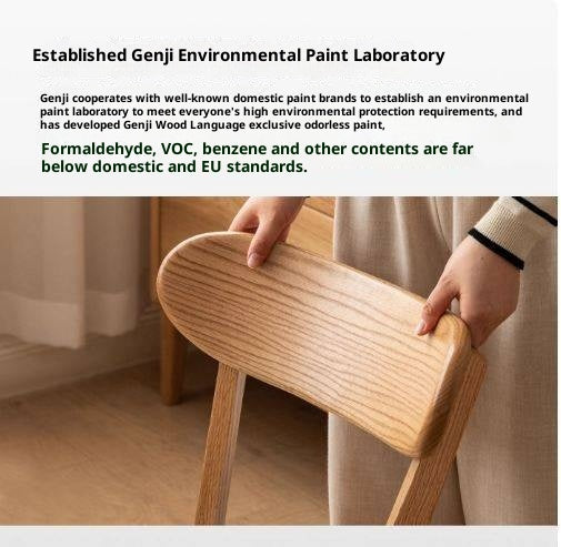 Oak Solid Wood Backrest Dining Chair.