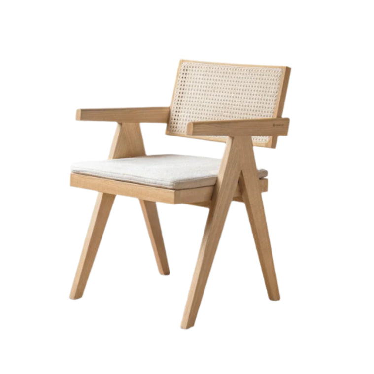 Cherry, Oak, Wax Solid Wood Light Luxury Leisure Dining Chair