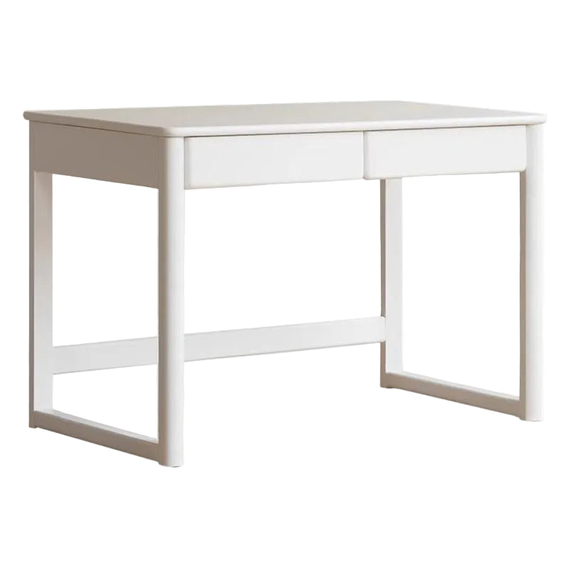 Solid RubberWood Cream Style Bookshelf Integrated Kids Table