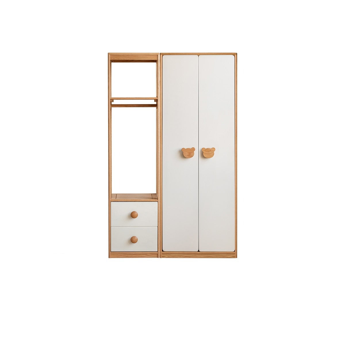 Oak Solid Wood Children's Wardrobe Combination