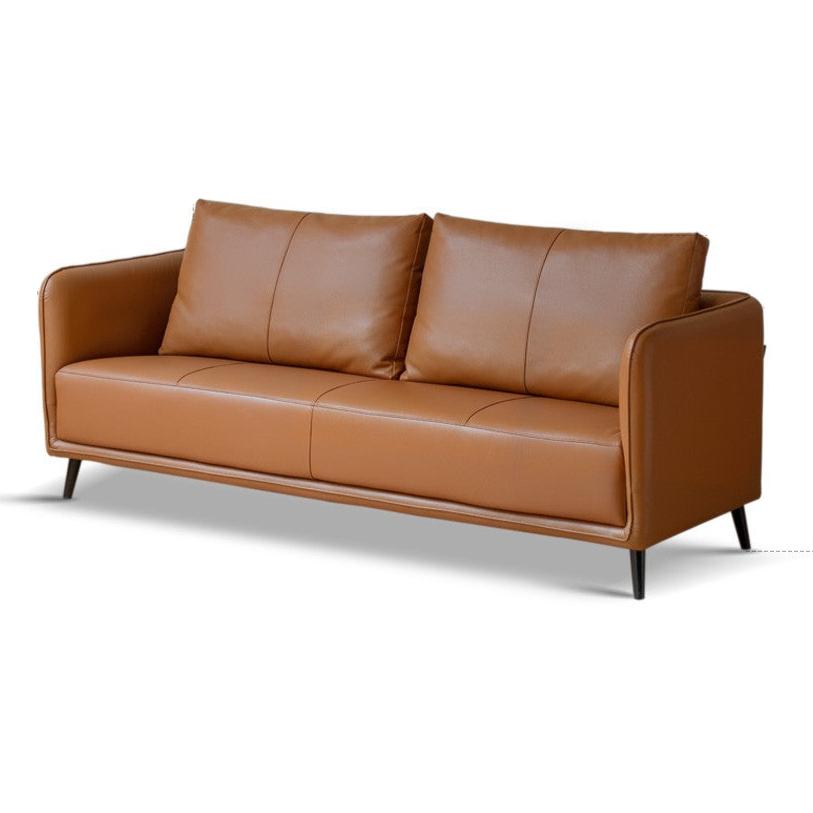 Leather Italian Minimalist Top Layer Cowhide Sofa.