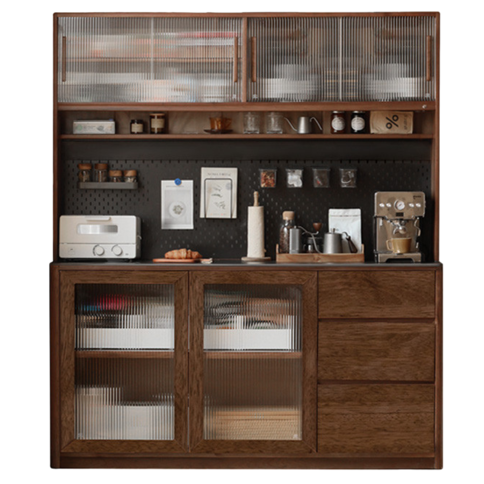 Sandalwood Solid Wood Rock Board Modern Sideboard