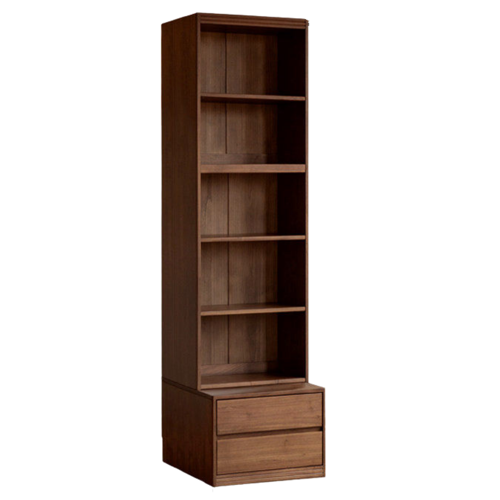 Black Walnut, Sandalwood Solid Wood Light Luxury Combined Bookshelf With Seat