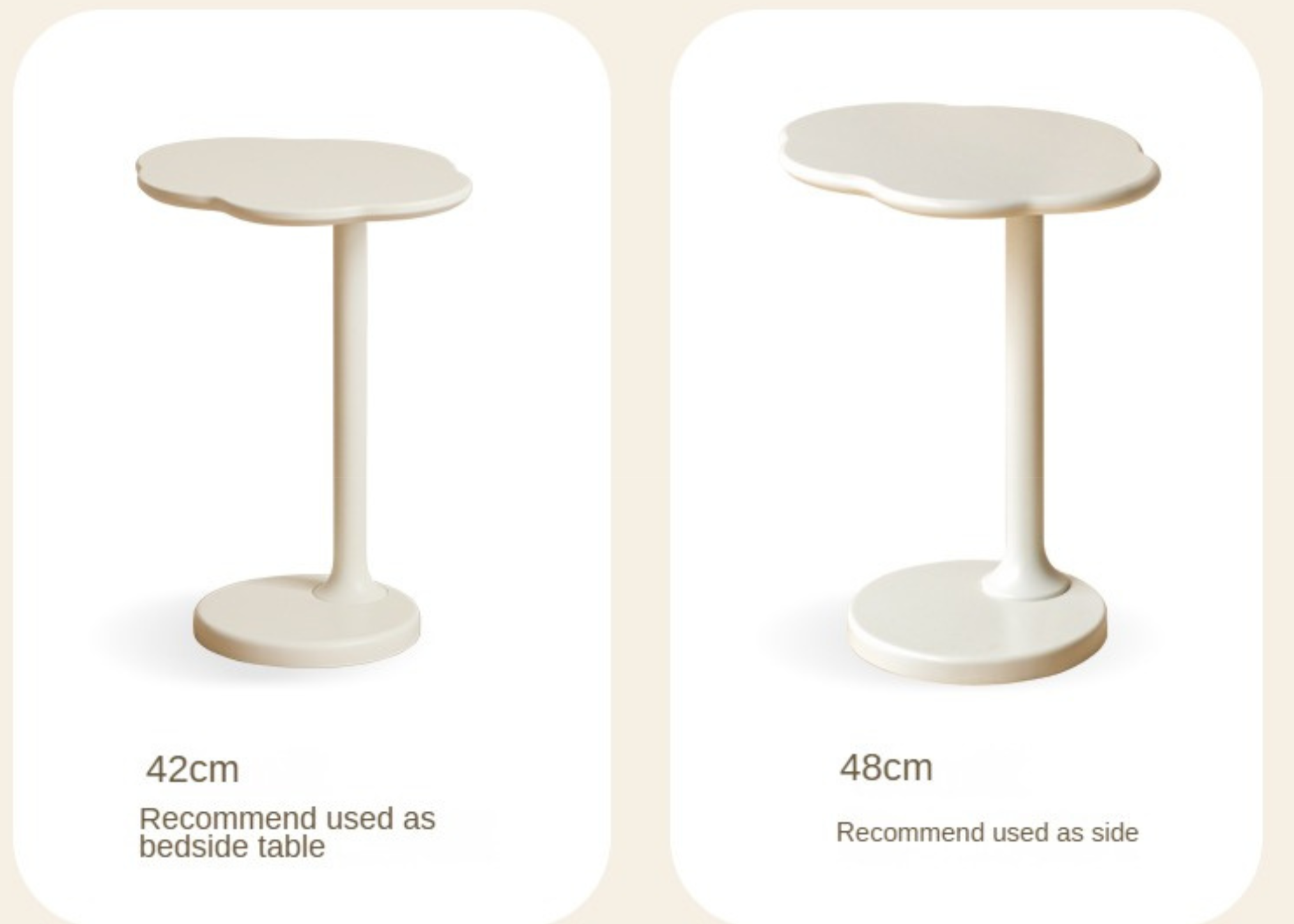 Rubberwood Solid Wood Cloud Side Table