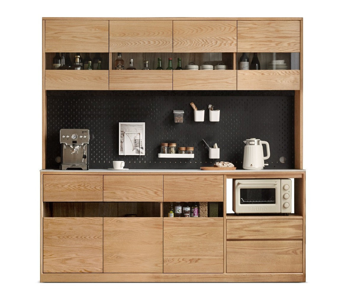 Oak Solid Wood Sideboard Modern Buffet Cabinet