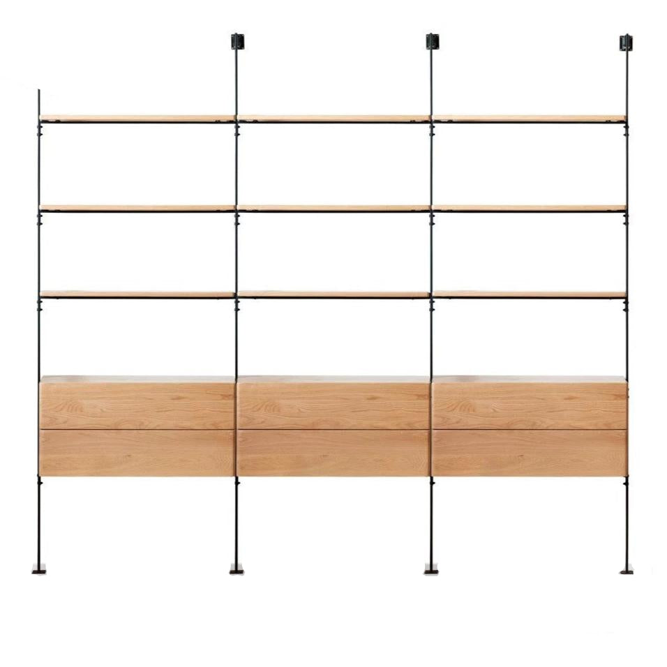 Oak, Poplar Solid Wood Industrial Style Multi-layer Storage Rack