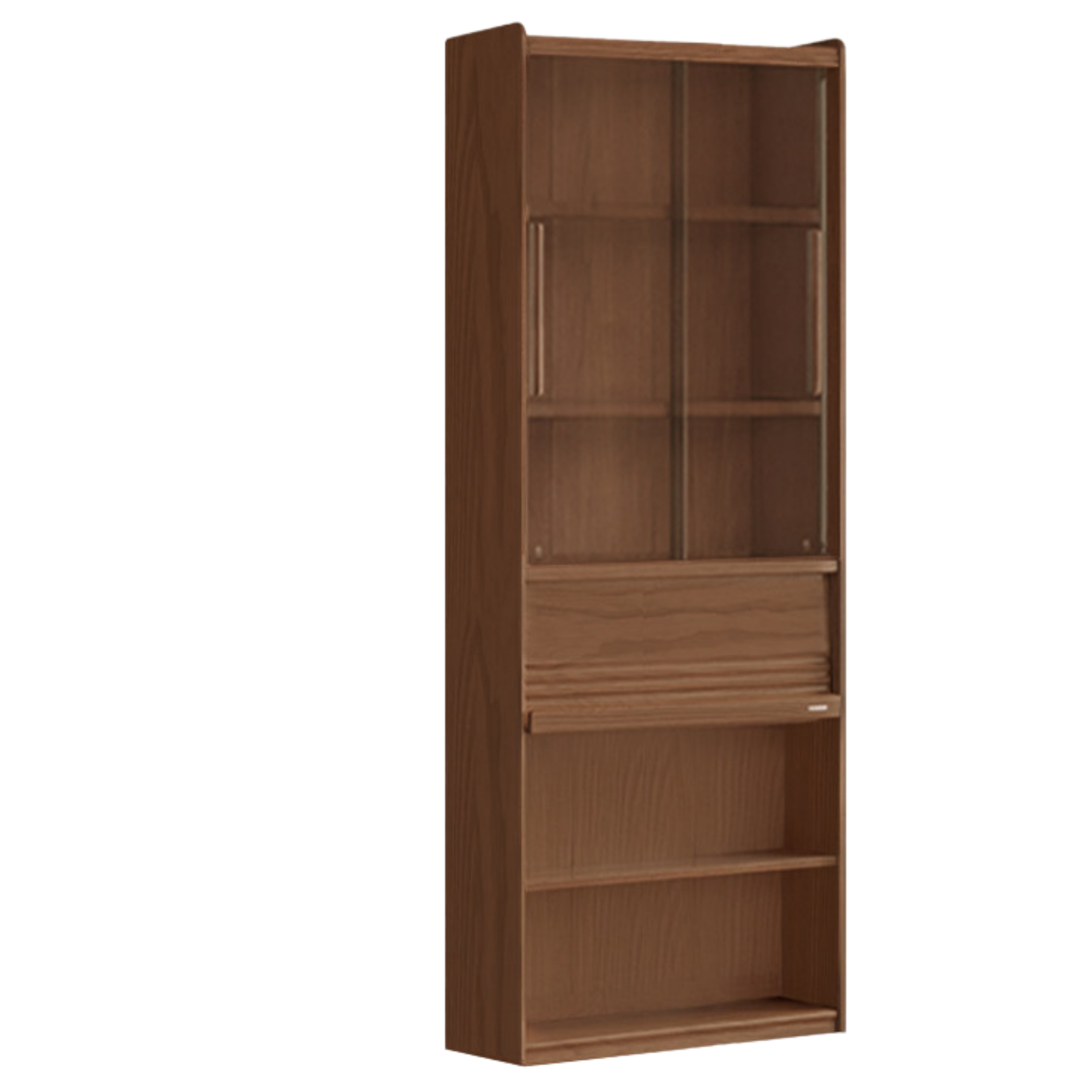 Black Walnut, Sandalwood, Oak, Ash Solid Wood Combination Bookcase with Floor Display and Luxury Storage