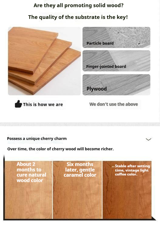 Cherry Solid Wood Extendable Slab Dining Table