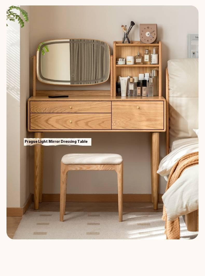 Ash, Black Walnut, Oak Solid Wood, Solid Longan Hardwood Makeup Stool