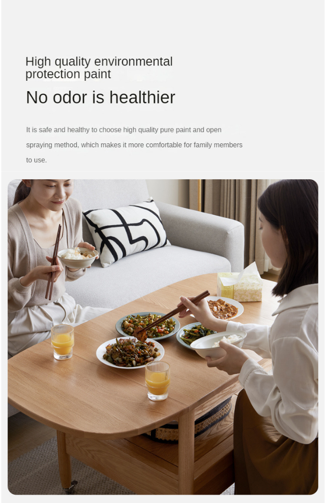 Oak, Beech Solid Wood Folding Mobile Coffee Table