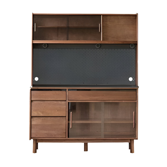 Black Walnut, Sandalwood Solid Wood Light Luxury Rock Plate Sideboard