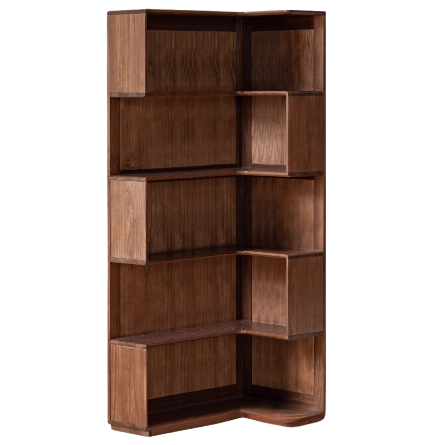 Sandalwood, Black Walnut Solid Wood Corner Storage Bookcase