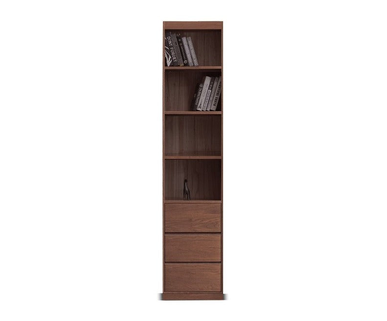 Solid Rubberwood, Oak Solid Wood Bookcase Modern With Glass Door