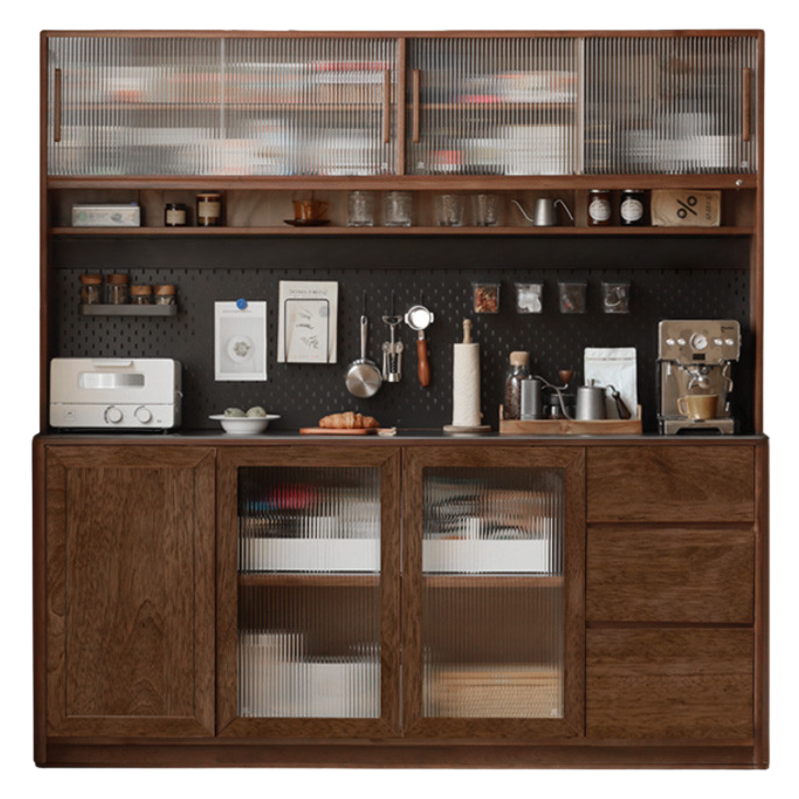 Sandalwood Solid Wood Rock Board Modern Sideboard