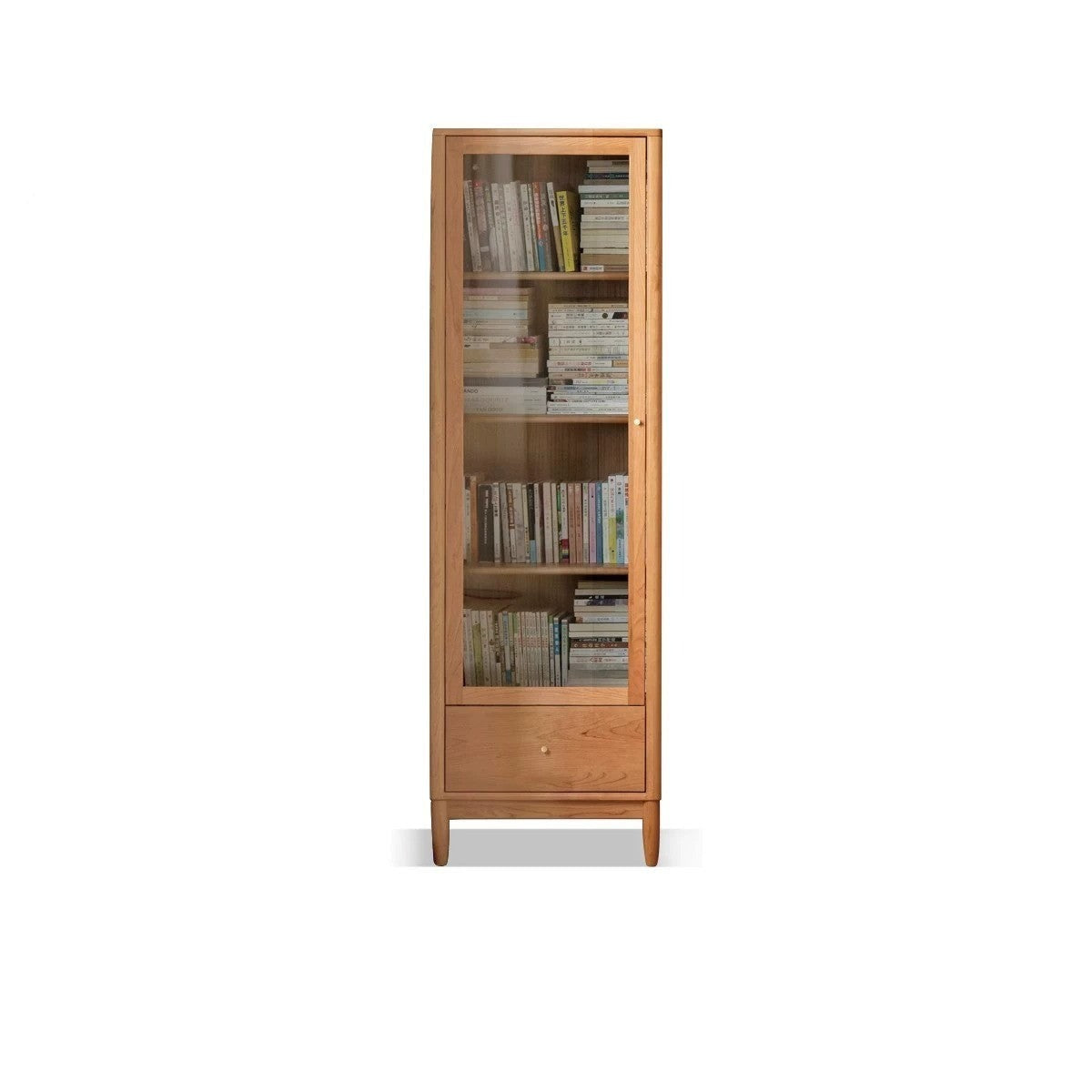 Cherry Solid Wood Freely Combinable Bookshelf with Retro Style Finish