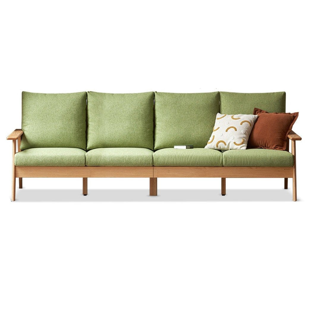 Oak Solid Wood Fabric Sofa.