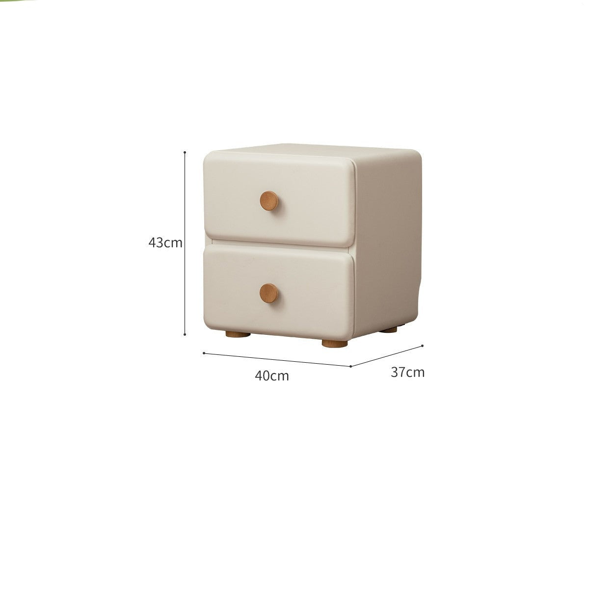 Organic Leather Cream Style Kids Nightstand
