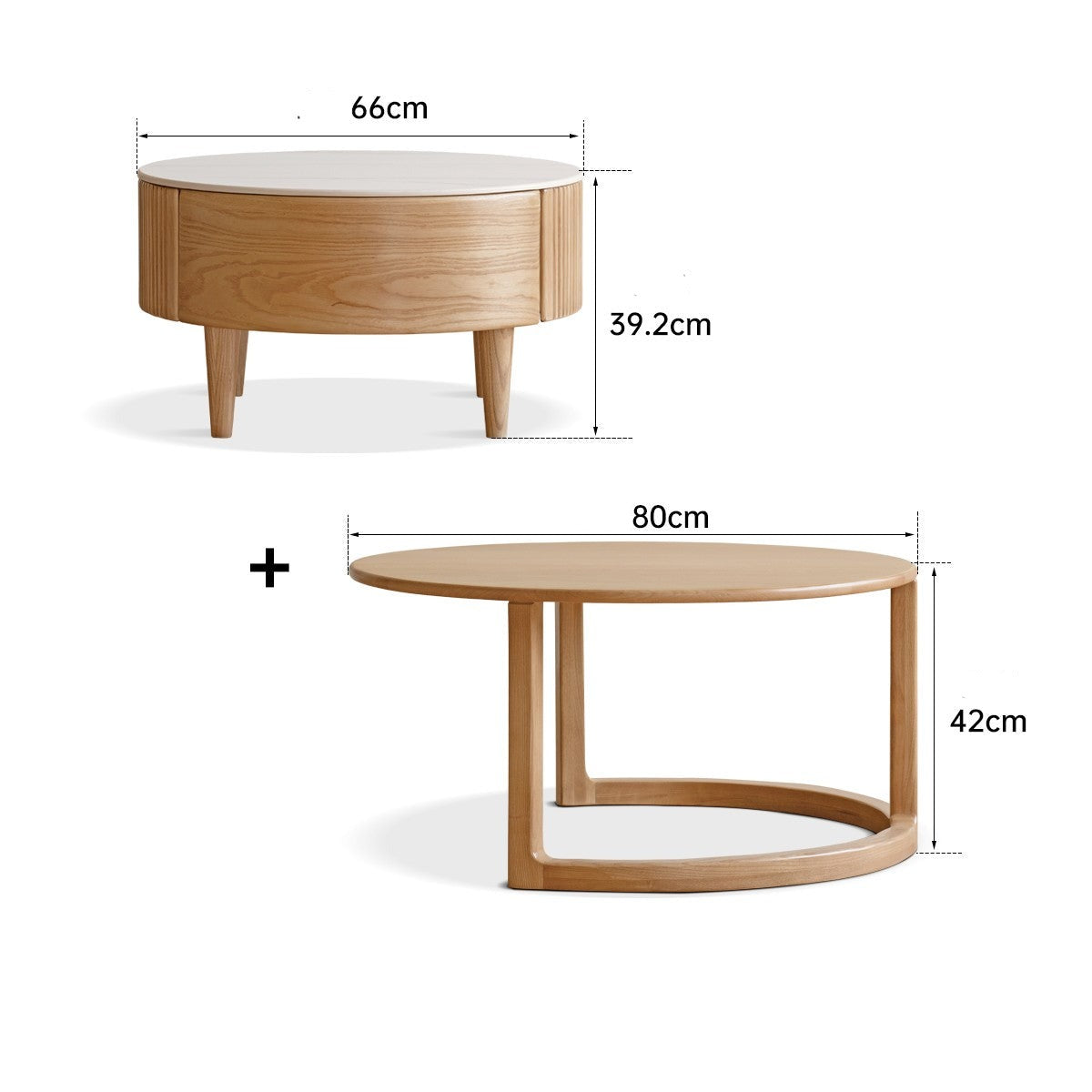 Ash Solid Wood Rock Plate coffee table"