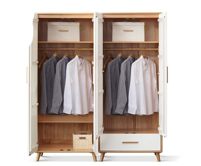 Beech Solid Wood Wardrobe Combination.