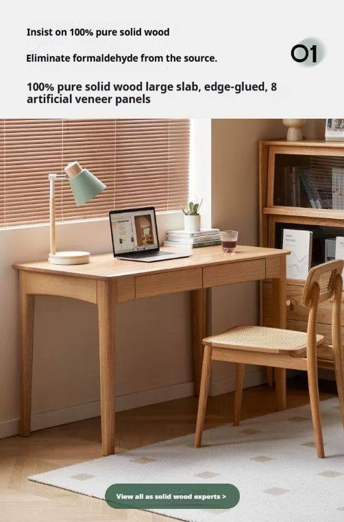 Oak Solid Wood Desk With Drawer