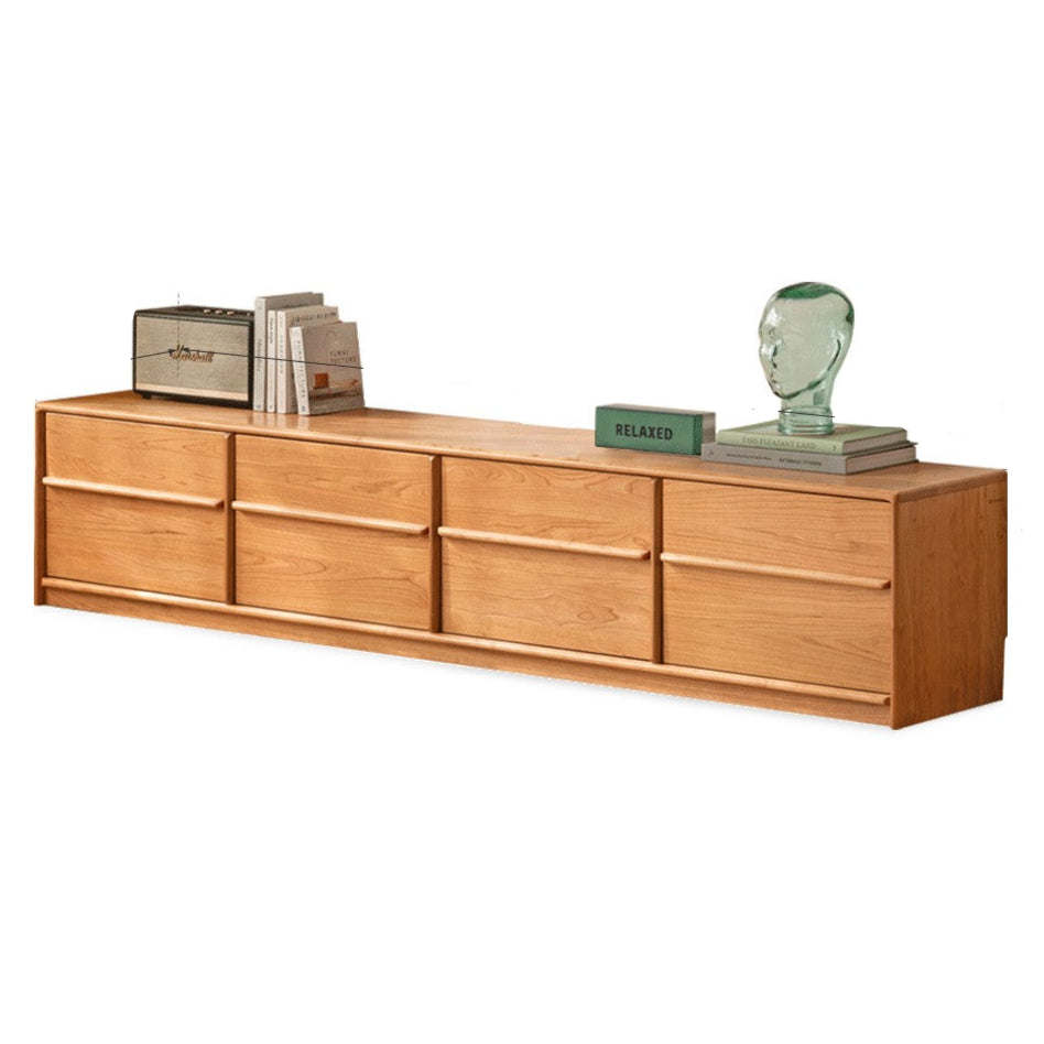 Сherry Solid Wood Modern Floor Storage Locker TV Cabinet.