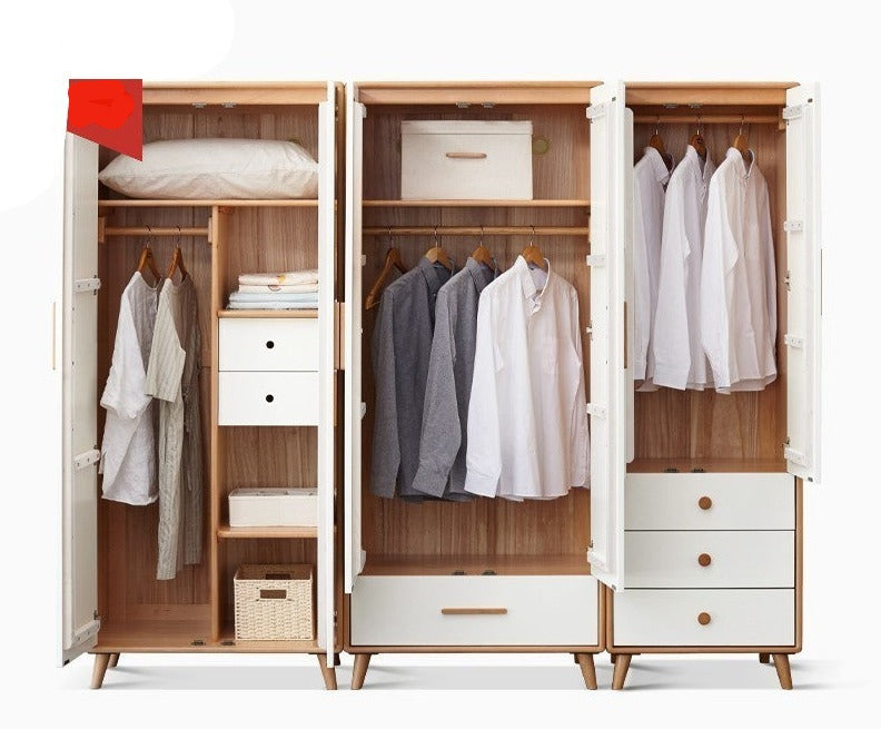 Beech Solid Wood Wardrobe Combination.
