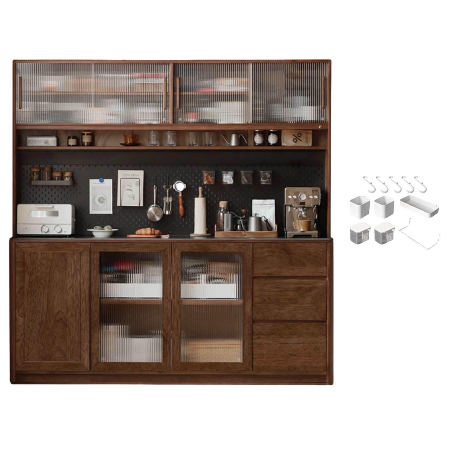 Sandalwood Solid Wood Rock Board Modern Sideboard